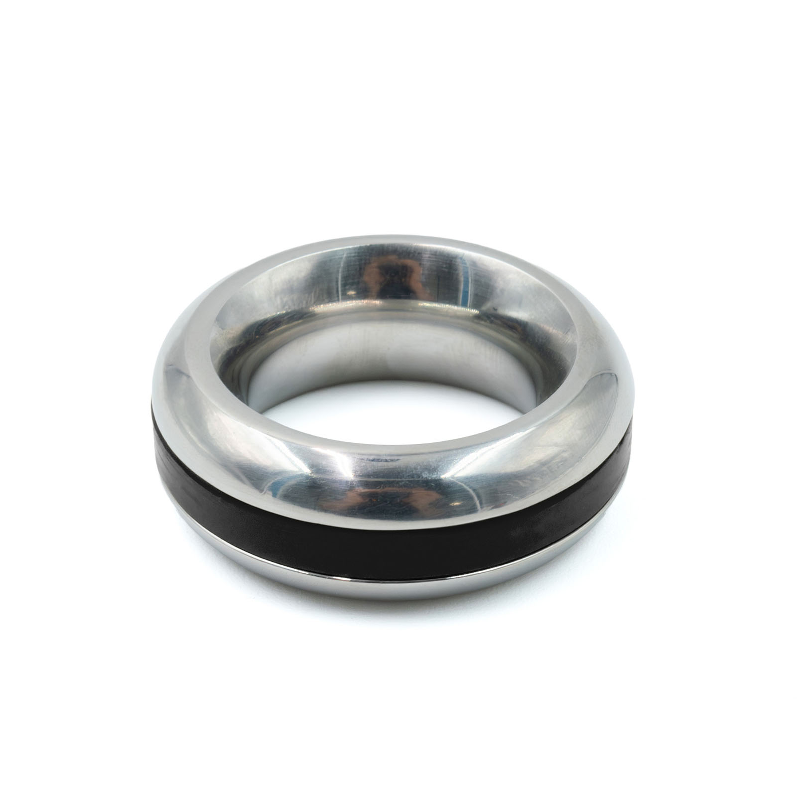 SS Silicone Band Head Ring Black