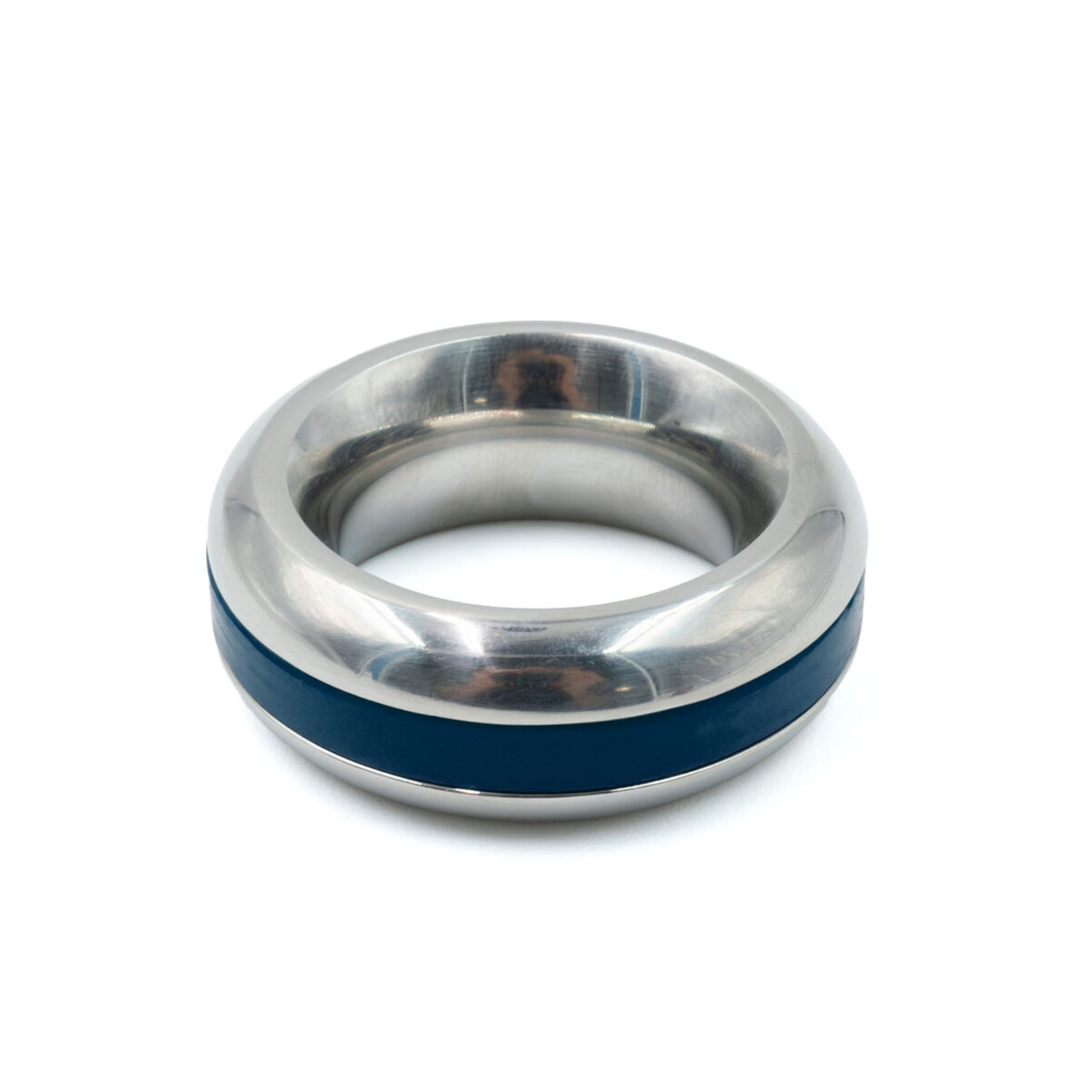 SS Silicone Band Head Ring Blue