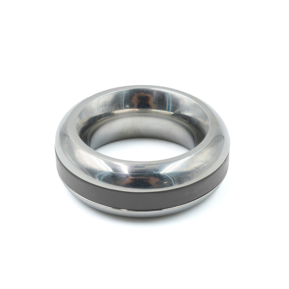 SS Silicone Band Head Ring Gray