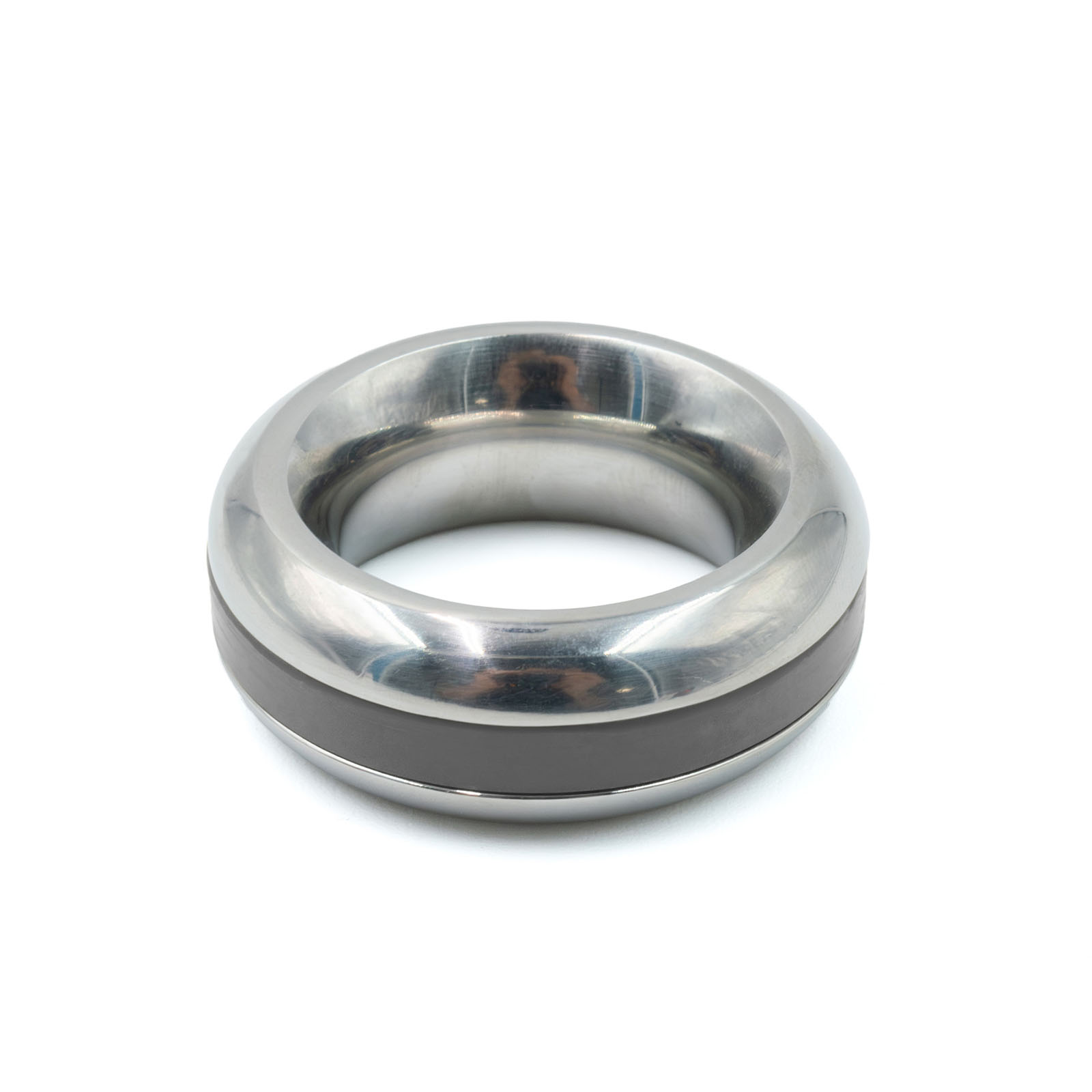 SS Silicone Band Head Ring Gray