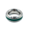 SS Silicone Band Head Ring Green