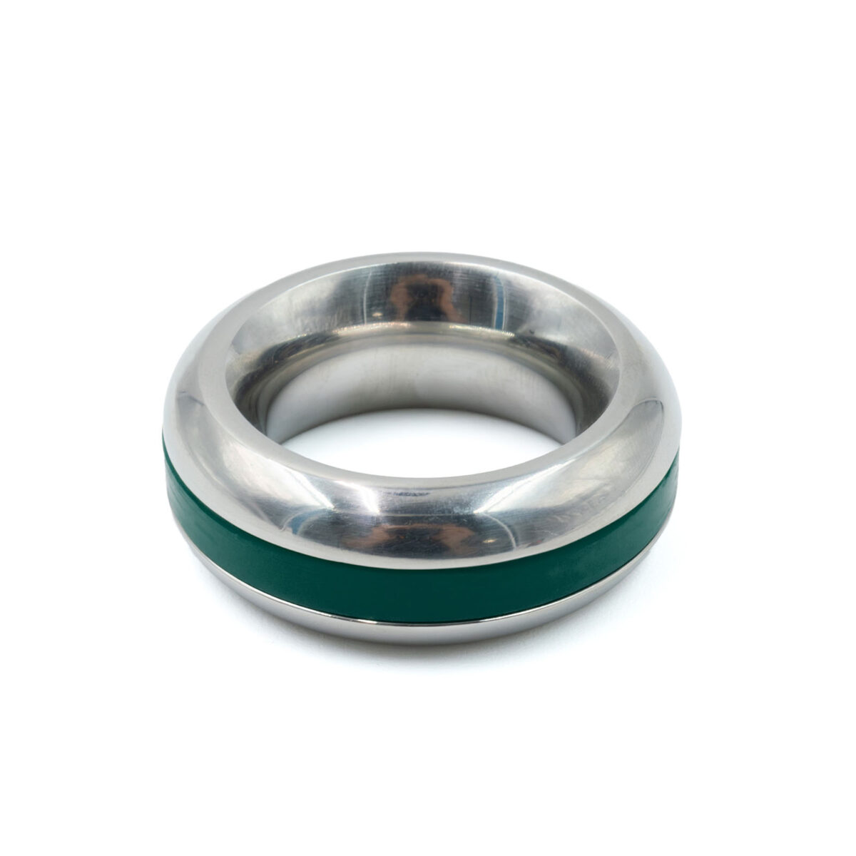SS Silicone Band Head Ring Green