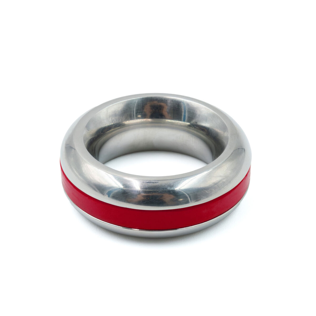 SS Silicone Band Head Ring Red